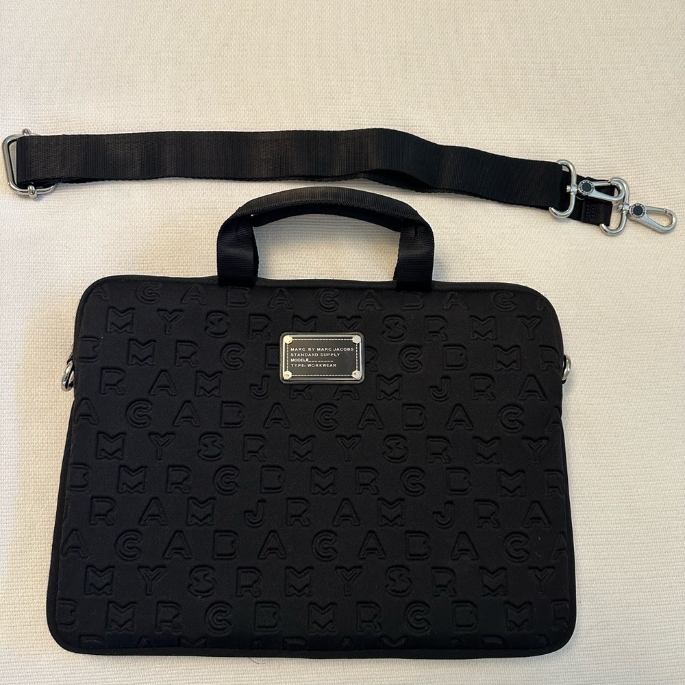 Sold❌Marc by Marc Jacobs Black 13 Inch Laptop Bag with removable strap
